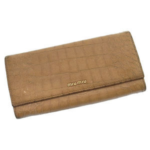 Miu Miu long wallet bi-fcrocodile beige